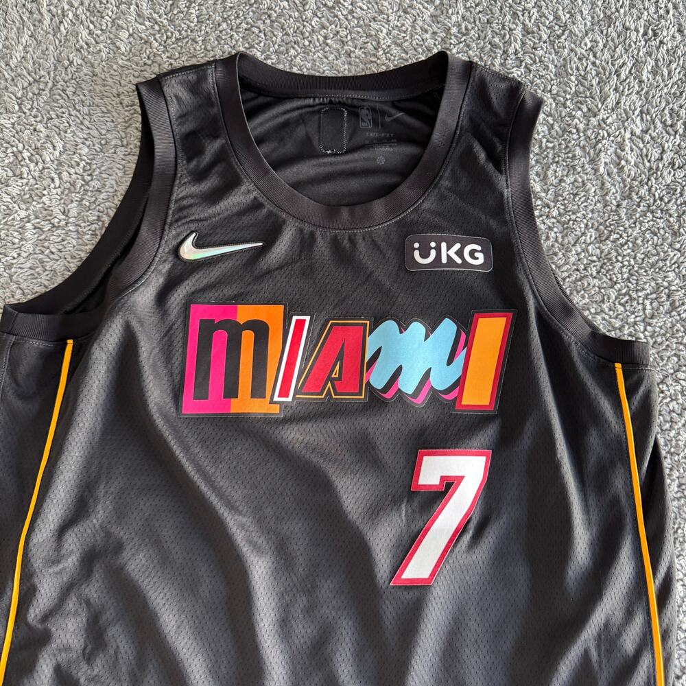 Nike NBA Miami Heat Kyle Lowry City Edition 15 Strong Black NBA Jersey 52 XL - Picture 2 of 11